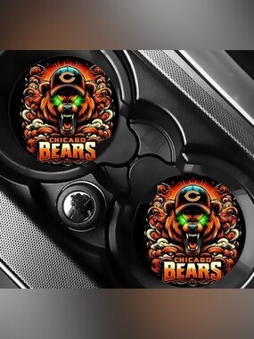 Bears Green Eyes Car Coasters Absorbent Set of (2)